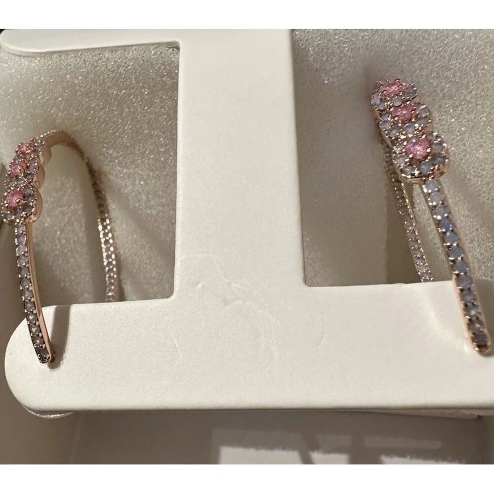 Bomb Party Simply Hoops RBP7130 Kori Hoop Chic Pink Ice Crystal Rose Gold